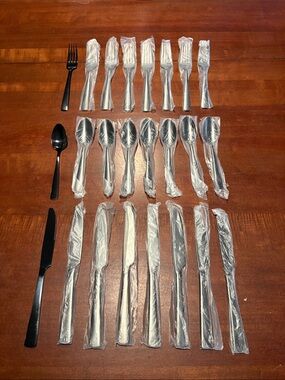 Stainless Steel Flatware Set - Black Flatware - Set of 24